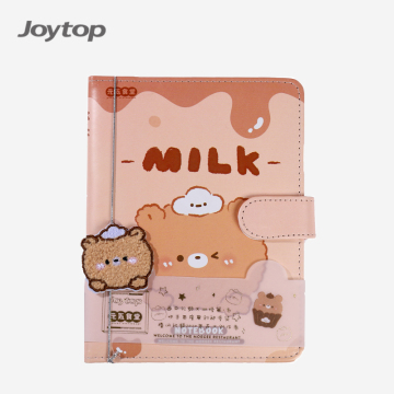 Wholesale Joytop 2567 Milk Bear Tea Party A5 PU Leather Notebook Journals for Students