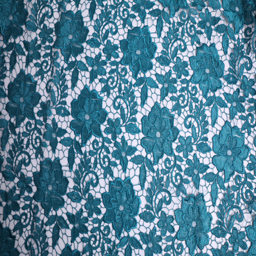 Shiny Polyester Yarn Chemical Lace Embroidery Fabric