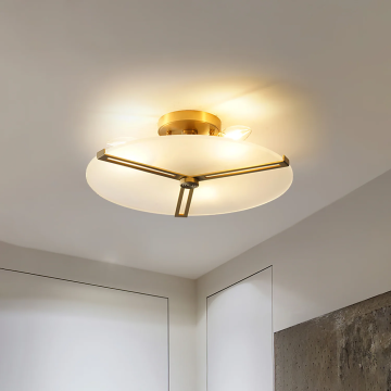 Einfache kreative Kunst kreisförmige All-Copper-Schlafzimmer Deckenlampe
