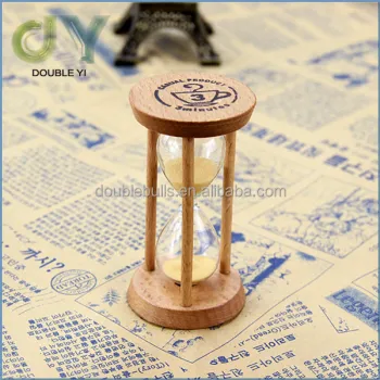 Wooden Round 3-Minute Hourglass Sand Timer for Children's Tooth Brushing