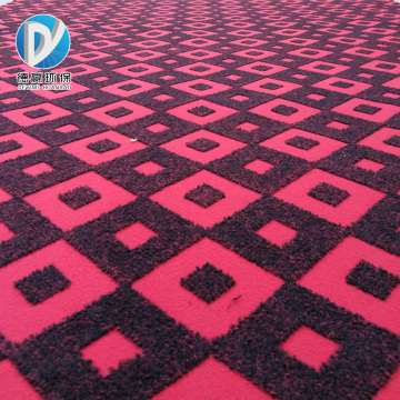 Square Loop Black Red Jacquard Carpet