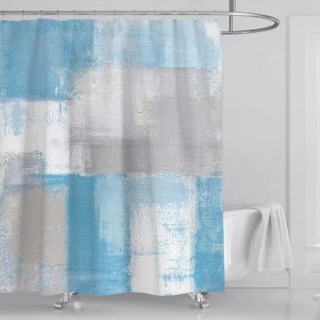 Explosive Digital Print Shower Curtain: Waterproof Abstract Bathroom Partition
