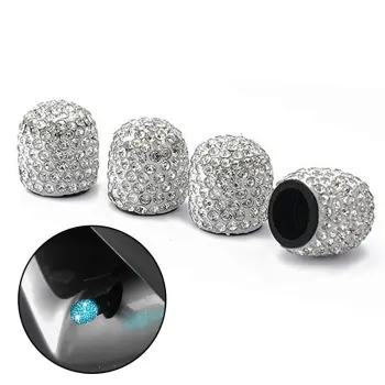 Shiny Diamond Tire Valve Stem Caps - Dustproof and Durable for Bikes, Cars, Trucks, and Motorcycles
