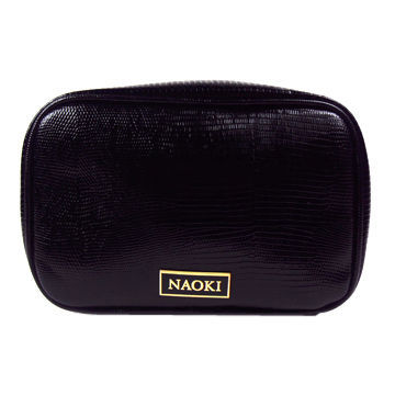 Cosmetic bag, made of leather, without colorful printing available, in various designs and sizes