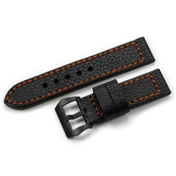 Black 24mm Vintage Leather Watch bands