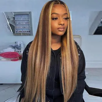 wholesale price piano color  Synthetic Hair Wigs With Highlights  Pre-Plucked Big Factory Stock