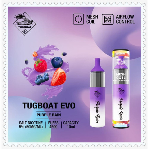 Pod Disposable Pod Tugboat Evo a frappé 4500 bouffées