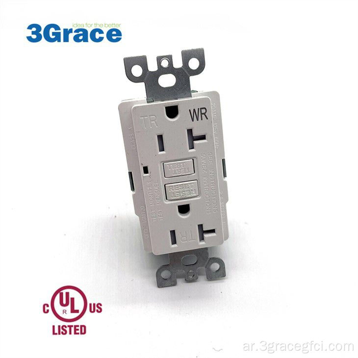 3GRACE 125V 20AMP ​​WALL GFI منفذ كهربائي