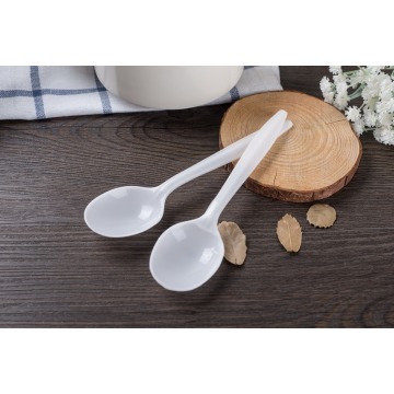 PP Spoon Wrapped Medium Weight White Plastic Cup