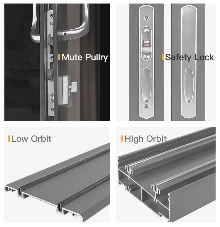 Commercial Residential Aluminum Sliding Doors,Glazed Glass Doors Aluminum Sliding Door,Thermal Break Aluminum Sliding Doors,Soundproof Bulletproof Aluminum Sliding Door