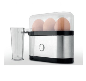 2024 High-Level Mini 3 Eggs Boiling Steamer Machine - 350W Electric Stainless Steel Egg Cooker with Visible Lid