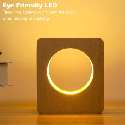 High-End Solid Wood LED Night Light