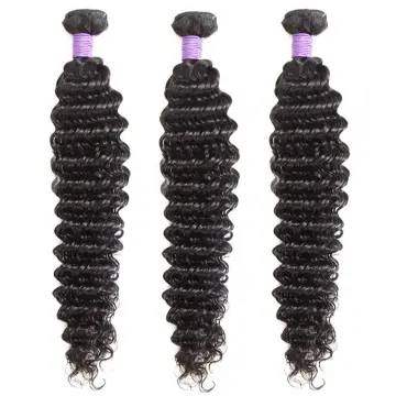 Factory price Double drawn 10A Unprocessed Virgin Deep Wave Curly Hair Weave Bundles Brazilian Human Hair Deep Wave Bundles