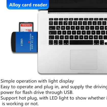 Aluminum Alloy Four-in-One Portable Flash Memory Card Reader