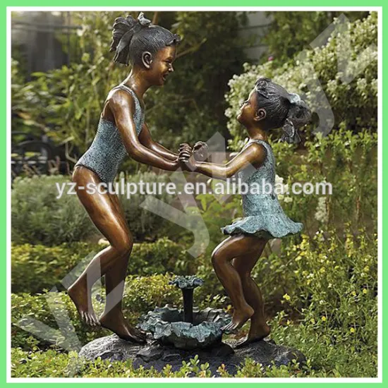 Lovely Bronze Children Fountain for garden decoration