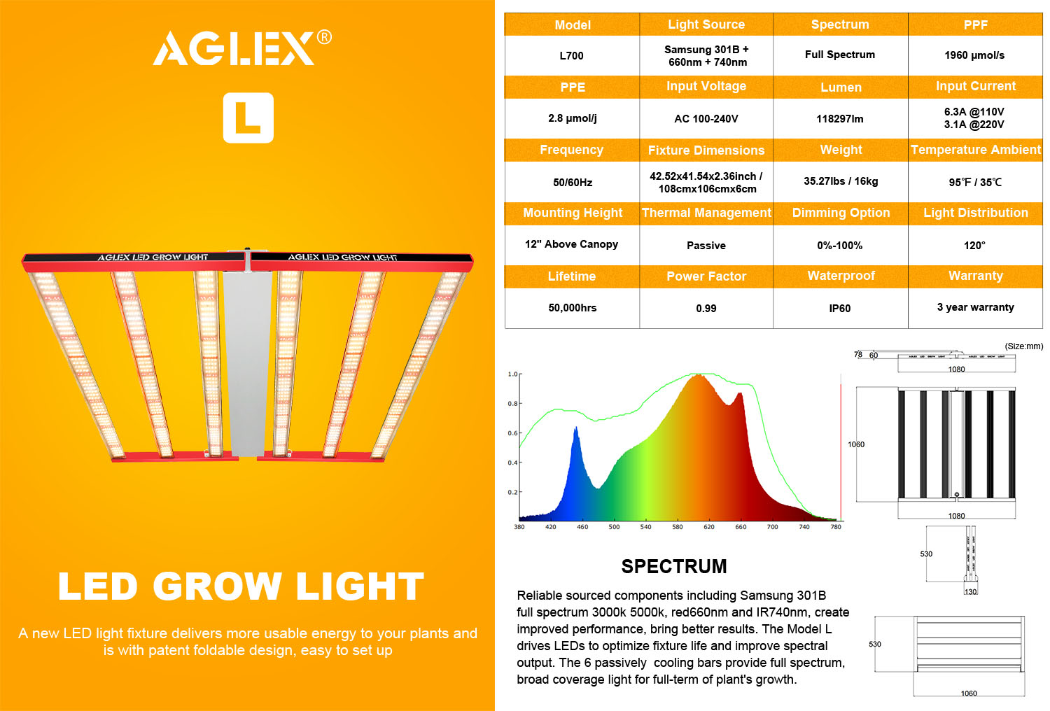 L700 led grow light 301B