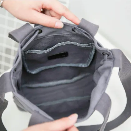 Custom Recycle Canvas Tote Bag with Drawstring