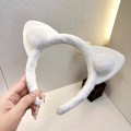 Gray pink White cat ears female hair band