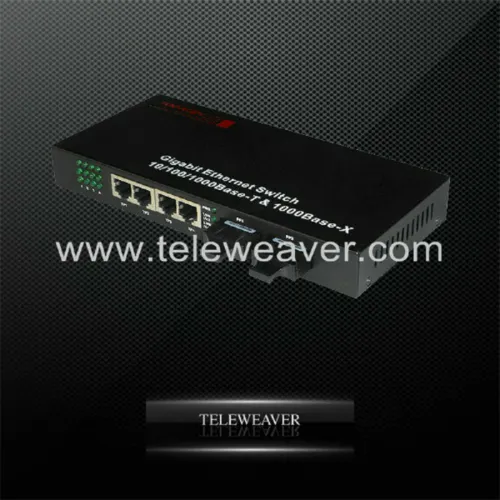 Gigabit Ethernet Fiber Media Converter, With 1000Base SX SFP LC Transceiver-10/100/1000Base-Tx