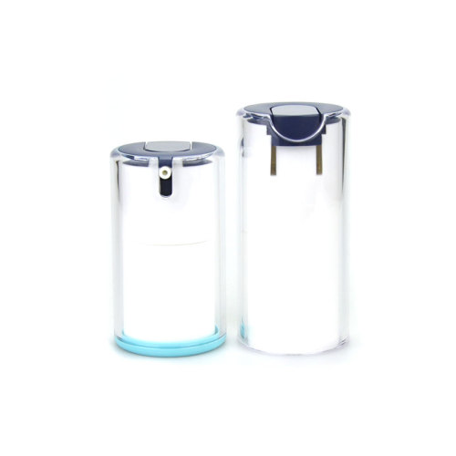 Embalaje cosmético de alta gama plástico acrílico brillante sin aire 30 ml 50 ml de botella de bomba de suero