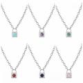 Gemstone Lock Shape Key Chain Necklace Natural Stone Pendant Necklace