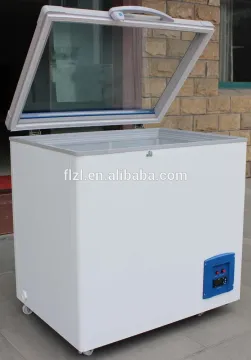 Glass door chest freezer,mini glass door deep freezer