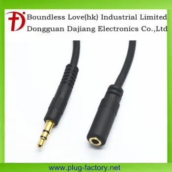 Gold Male to femal 3.5mm stereo audio cable