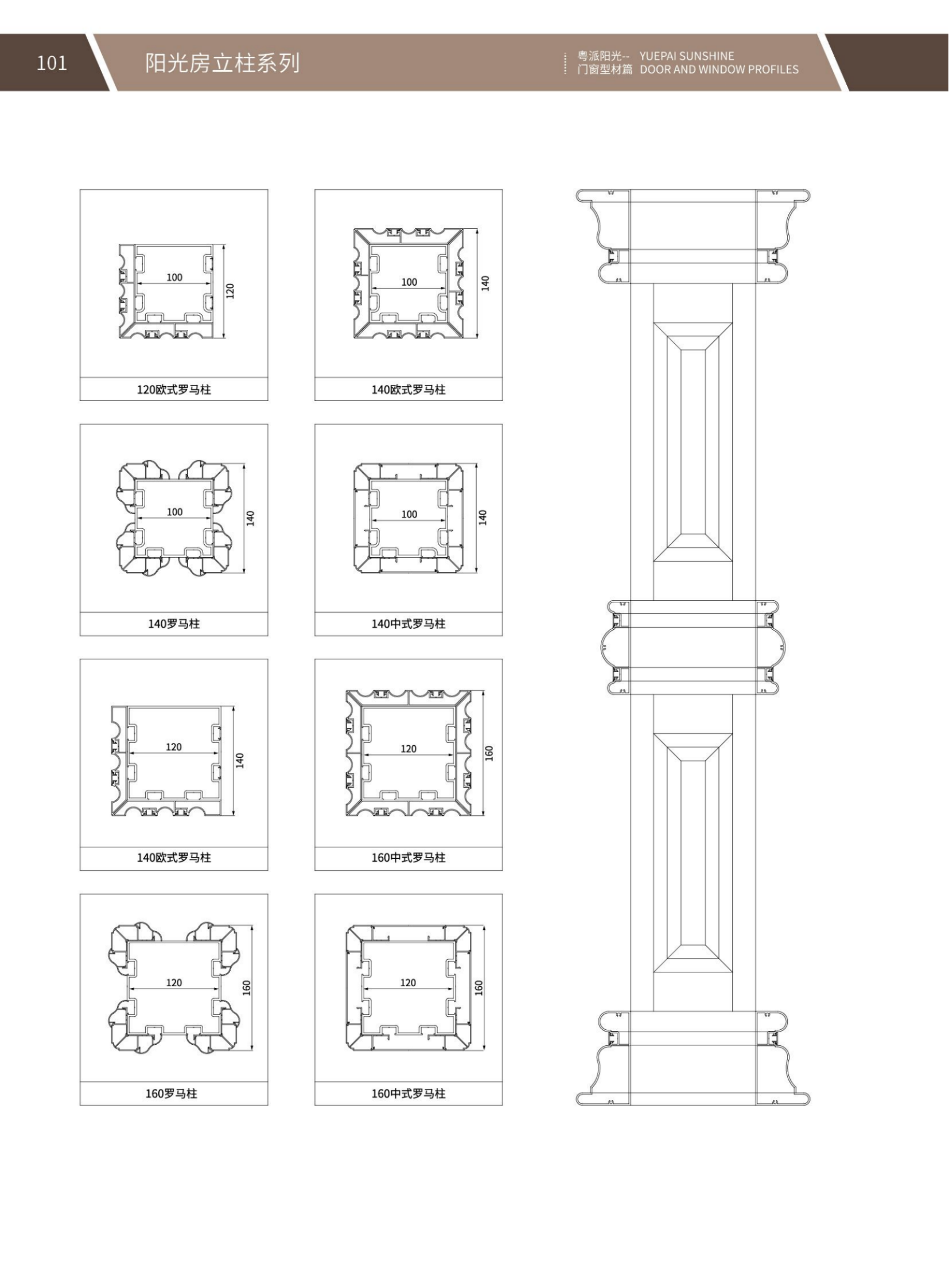 Высококачественные алюминиевые профили для колонны Sun Room