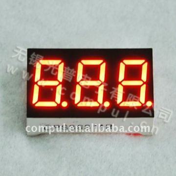 0.36 Inch Three-digit 7 Segment LED Display in Red with 30mcd Intensity