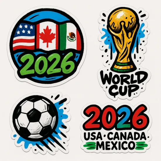 Custom Football World Cup 2026 Decoration Stickers