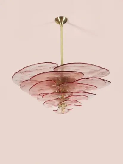 Hotel lobby staircase custom crystal chandelier