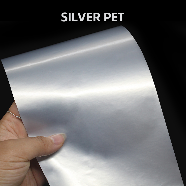 Etichetta di film per animali domestici Matte Silver Glossy Silver PP Matte