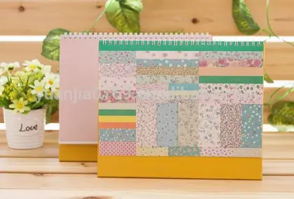 2016 the latest Korean candy color simple desktop vertical leather desk calendar