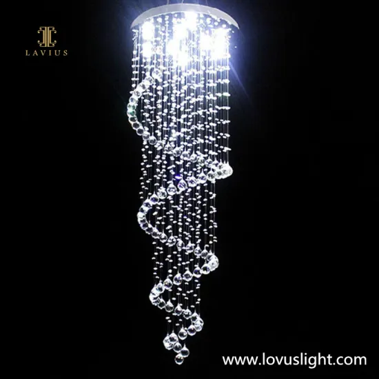 Popular popular crystal stair chandeliers are suitable for villas and hotels Customized chandeliers for individual projects