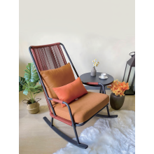 Rust Red Braided Rope Cosy Armchair Aluminum Alloy Rust Red Outdoor Braided Rope Armchair Manufactory