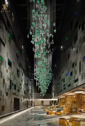 Raindrop staircase chandelier modern style lamps