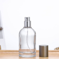 Garrafa de perfume de vidro transparente com tampa de spray de bomba