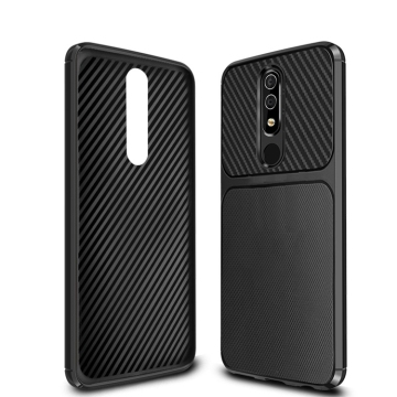 Nokia 5.1 Plus/C21/G11/G21 Kasing TPU Soft Serat Karbon
