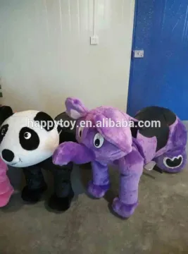 Plush coin operated panda animal scooter in mall & elephant animal kiddie car toy
