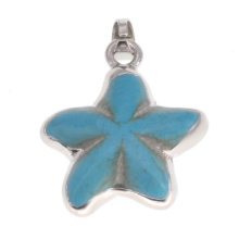 Pendentif étoile de mer turquoise enveloppé