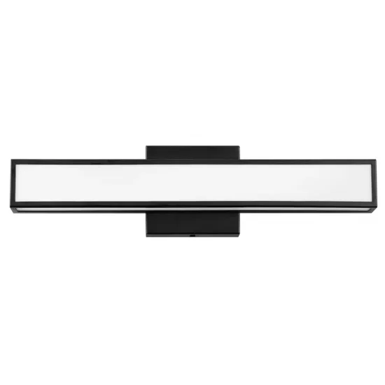 Motel 6 Hotel Project: Matte Black Bath Vanity Wall Light LED for Over Mirror