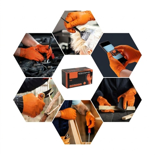 Miotagan nitrile Grip Diamond Premium le greim làidir