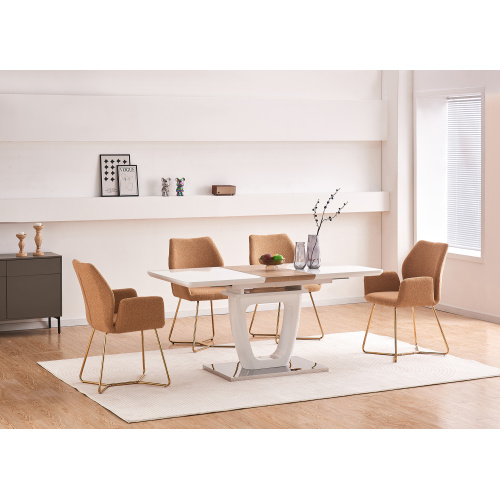 Mesa de comedor de extensión | Operación de una sola mano elegancia