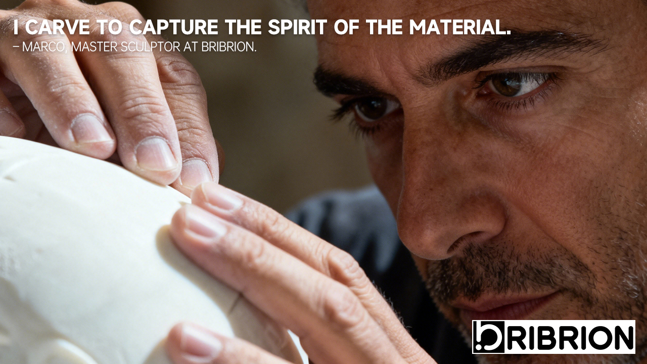 Sculptor Marco Crafting White Sculpture