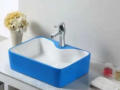 european style color art basin with facuet