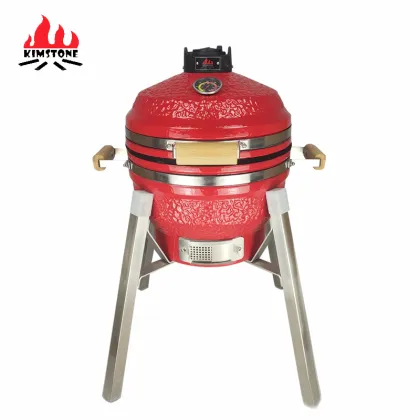 Big Masterbuilt Oval 15 Deflector Rotisserie Grill with Lid - KIMSTONE Kamado Grill for Pizza and Outdoor Cooking