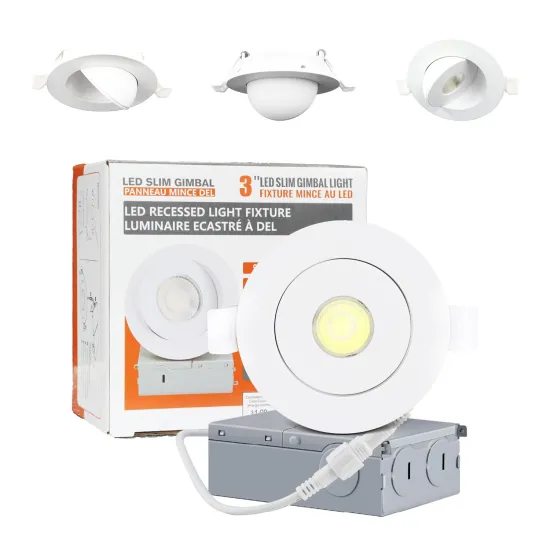 Adjustable Canless Recess LED Downlight - 3 to 6 Inches, Dimmable 3CCT/5CCT Eyeball Gimbal