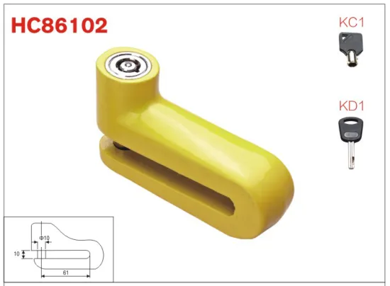 motorcycle lock, disc brake lock, cycling safety lock HC86102