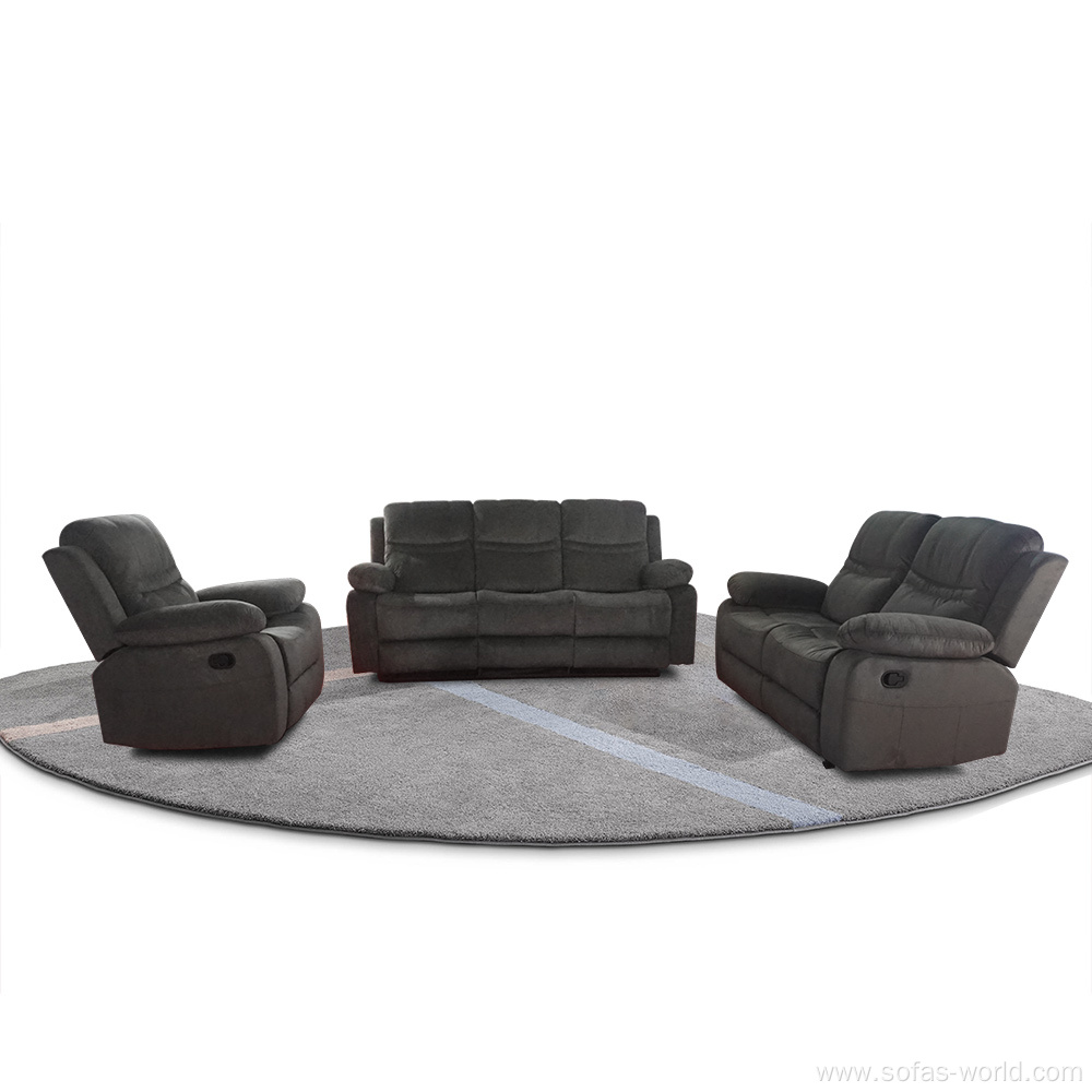 Living Room Sectional Recliner Velvet Fabric Sofa