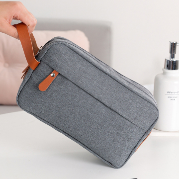 Men's Portable Solid Color Oxford Cloth Makeup Bag